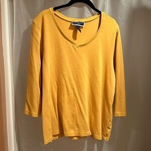 Karen Scott Yellow 3/4 sleeved Shirt Size 2X